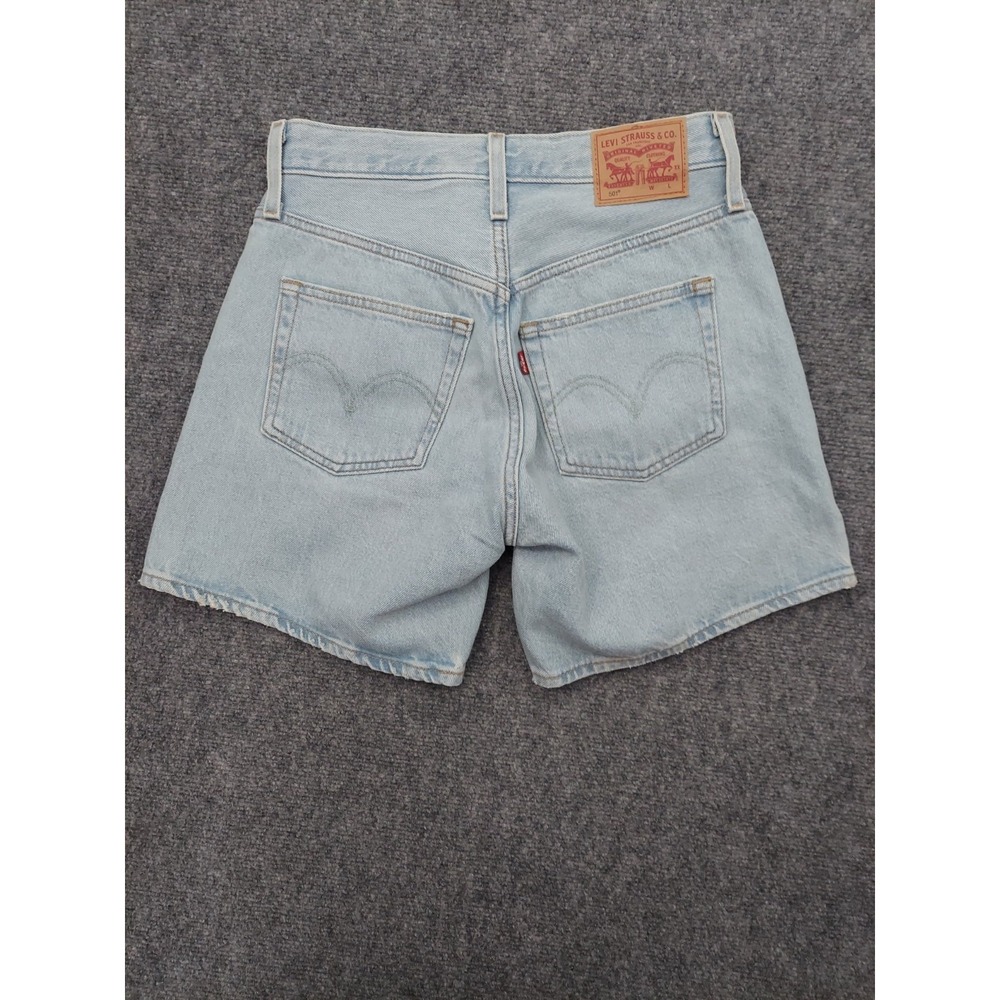 Levis 501 Denim Shorts Women 26 Blue Light Wash Button Fly Cotton 6" inseam Jean - Picture 3 of 12